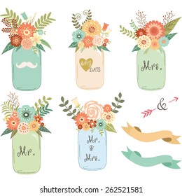 Mason Jar Flowers Stock Images, Royalty-Free Images & Vectors