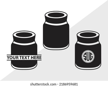 Mason Jars Monogram SVG Printable Vector Illustration