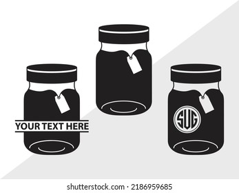 Mason Jars Monogram SVG Printable Vektorgrafik