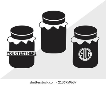 Mason Jars Monogram SVG Printable Vector Illustration