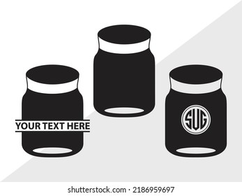 Mason Jars Monogram SVG Printable Vector Illustration