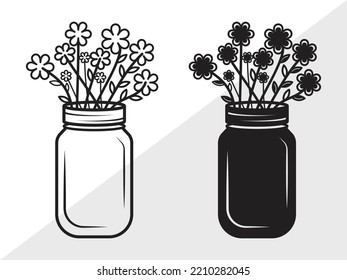 Mason Jars SVG Printable Vektorgrafik