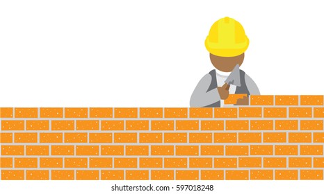 mason is masonry  brick wall illustration : small building home construction detail