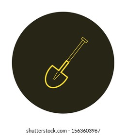 mason shovel vector icon, formed with simple shapes