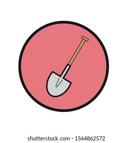 mason shovel vector icon, simple form