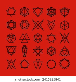 Mason signs, occult and esoteric pentagram symbols, magic tarot. Mason or witchcraft tarot seal, masonry lodge magic vector sign or with satan pentagram symbol
