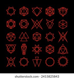 Mason signs, occult and esoteric pentagram symbols, magic tarot. Mason or witchcraft tarot seal, masonry lodge magic vector sign or with satan pentagram symbol