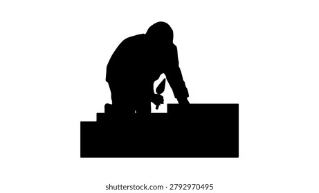mason symbol, black isolated vector silhouette
