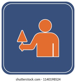 Mason worker with trowel. Vector illustration