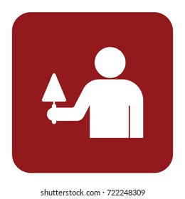 Mason worker with trowel. Vector illustration