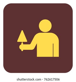 Mason worker with trowel. Vector illustration