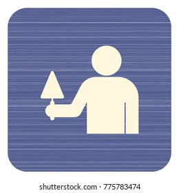 Mason worker with trowel. Vector illustration