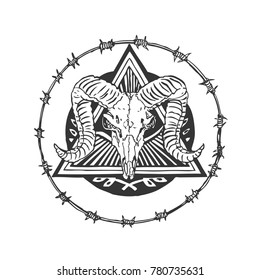 Masonic Emblem Sketch Tatoo Art Vector