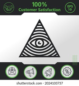 Masonic, eye, freemason, illuminati vector icon graphic elements for your work - Modern design