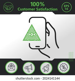 Masonic in phone vector icon graphic elements for your work - Modern design