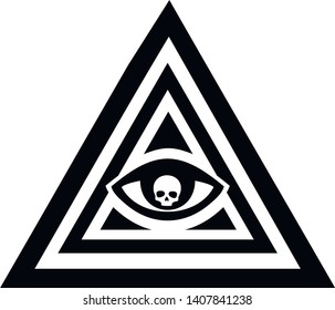 Masonic Sign Eye Triangle Skull Stock Vector (royalty Free) 1407841238 