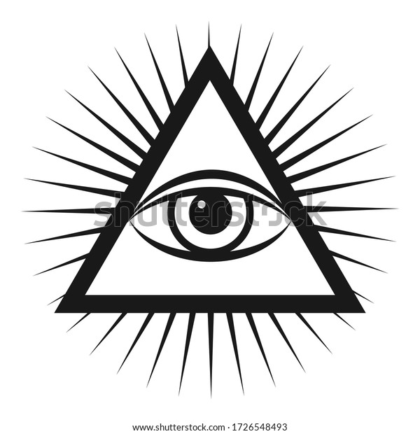 Masonic Symbol Allseeing Eye Inside Pyramid Stock Vector (Royalty Free ...