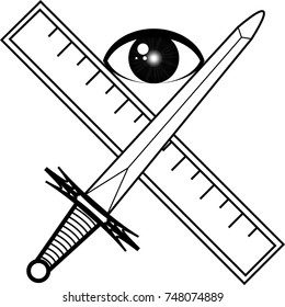 Masonic symbol of Expert for Blue Lodge Freemasonry
