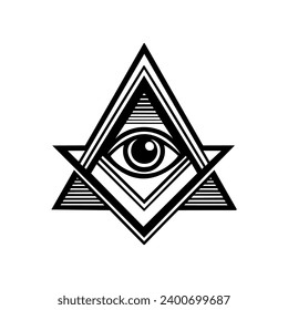 Masonic symbol. Mason lodge sign. New world order. Vector illustration