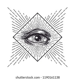 Masonic Symbol Seeing Eye Vector Illustration Stock Vector (Royalty ...