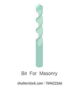 Masonry bit icon. Isometric illustration of masonry bit vector icon for web