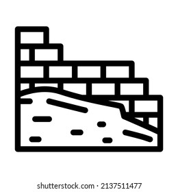 vector de icono de la línea de construcción de mampostería. cartel de construcción de mampostería. símbolo de contorno aislado ilustración negra