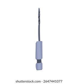 desenho animado de broca de alvenaria. torção de carboneto, punho de espadas, sinal de broca de alvenaria forstner countersink. ilustração de vetor de símbolo isolado