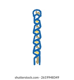 masonry drill bit doodle icon sketch vector. masonry drill bit sign. isolated symbol illustration