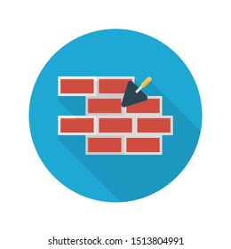 masonry glyph flat vector icon