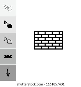 Masonry icon. collection of 6 masonry filled and outline icons such as brick wall. editable masonry icons for web and mobile.