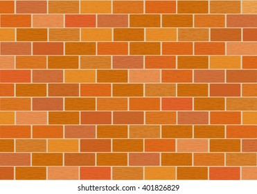 Masonry of red bricks different shades. Vector.  Horizontal.
