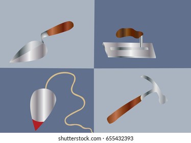 Masonry tools
a selection of tools used In house Construction