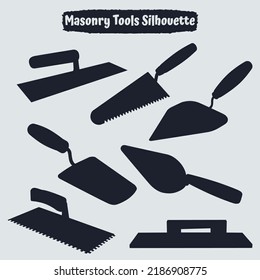 Masonry Tools Silhouette vector illustration