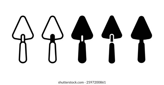 Masonry Trowel Icons Black and White Color Vector Design Set on White Background
