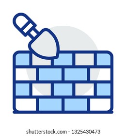 masonry trowel with wall  