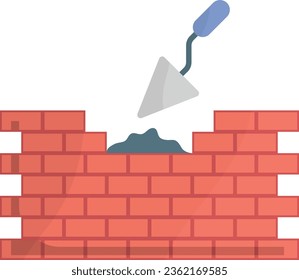 masonry walls concept, Mortar holding weathered bricks vector color icon design, Handyman Services symbol, House Repairing sign, Civil Engineering and Building Contractor stock illustration