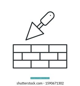 Masonry work icon vector illustration logo template for many purpose. Isolated on white background.