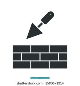 Masonry work icon vector illustration logo template for many purpose. Isolated on white background.