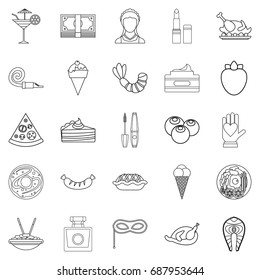 Masquerade ball icons set. Outline set of 25 masquerade ball vector icons for web isolated on white background