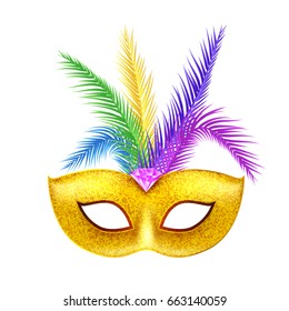 Masquerade Carnival Mask decoration. Costume design for festival. Carnival party.