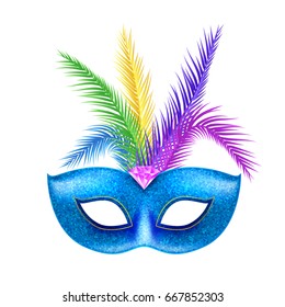 Masquerade Carnival Mask decoration. Costume design for festival. Carnival party.