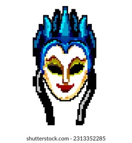 masquerade carnival mask game pixel art retro vector. bit masquerade carnival mask. old vintage illustration