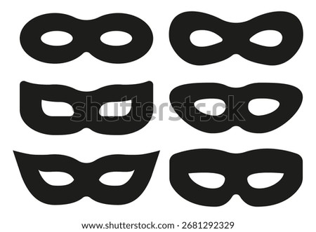 Masquerade concept. Theater mask collection. Carnival masks. Vector Illustration.