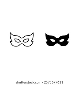 Masquerade  icon set color editable on white background