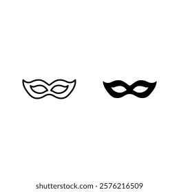 Masquerade  icon set color editable on white background