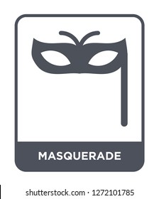 masquerade icon vector on white background, masquerade trendy filled icons from Entertainment and arcade collection, masquerade simple element illustration
