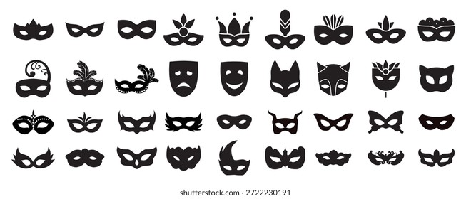 masquerade icon vector set mask illustration sign