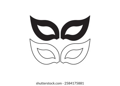 masquerade icon vector silhouette isolated in white background