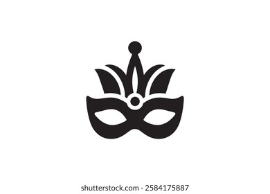 masquerade icon vector silhouette isolated in white background