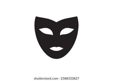 masquerade icon vector silhouette isolated in white background